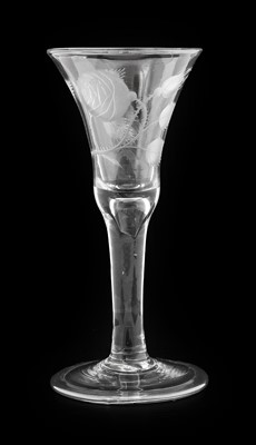 Lot 519 - A Jacobite Wine Glass, circa 1745, the...