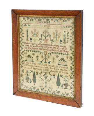 Lot 2064 - An Alphabet Sampler worked by Anne Mitchell...