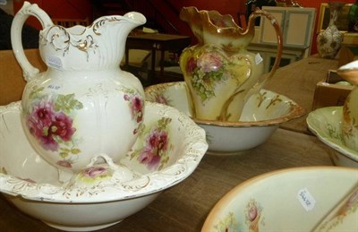 Lot 660 - Four various pottery toilet jugs and bowls etc