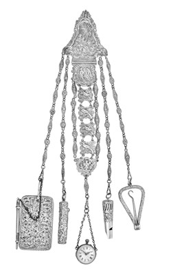 Lot 2054 - A Victorian Silver Chatelaine