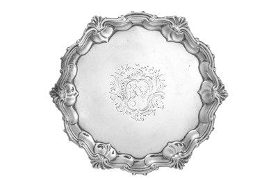 Lot 2001 - A George II Silver Waiter