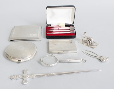 Lot 99 - A Collection of Assorted Silver, comprising a...