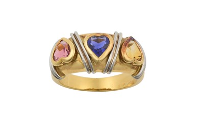 Lot 2396 - A Multi-Colour Sapphire Ring the pink, blue...