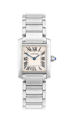 Lot 2137 - Cartier: A Lady's Stainless Steel Wristwatch,...