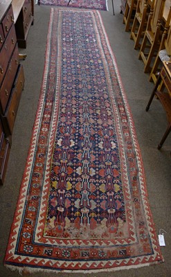 Lot 1001 - Unusual North West Persian Runner, the indigo...