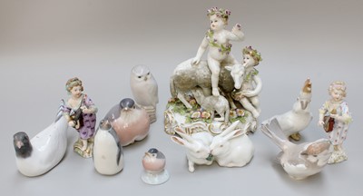 Lot 217 - A Group of Royal Copenhagnen Porcelain Bird...