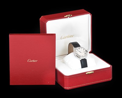 Lot 2129 - Cartier: A Stainless Steel Automatic Calendar...