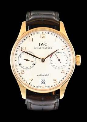 Lot 2128 - IWC: A Good 18 Carat Rose Gold Automatic Seven...