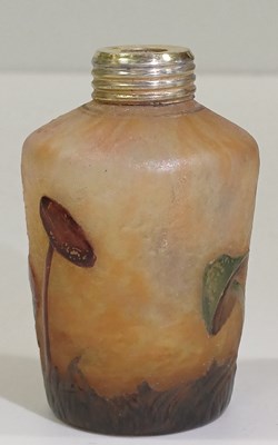 Lot 339 - A Daum Nancy Enamelled Cameo Les Champignons...