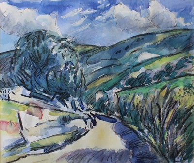 Lot 1053 - Philip Meeson (1932-2002) Country lane...