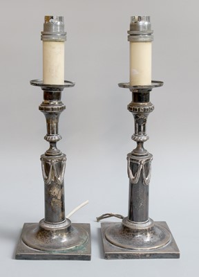 Lot 8 - A Pair of German Silver Candlesticks, Probably...