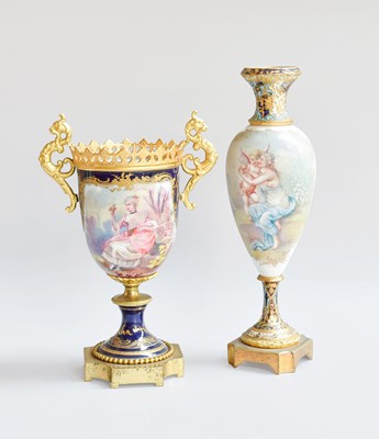 Lot 268 - A French Porcelain Vase, circa 1900, painted...