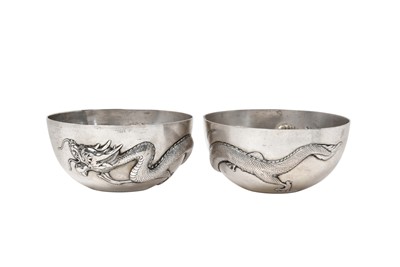 Lot 2065 - A Pair of Chinese Export Silver Bowls