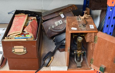 Lot 309 - A Brass Microscope in Case, by Baker, no 3138,...