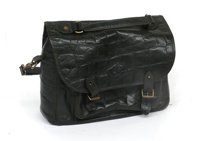 Lot 1004 - Mulberry Black Croc Style Leather Satchel,...