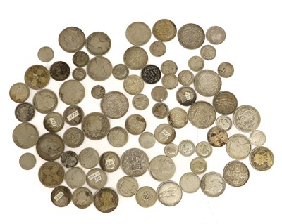 Lot 140 - Mixed British Pre-1920 Silver Coins, sterling...