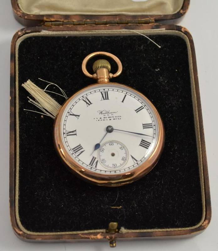 Lot 10 - A 9ct gold pocket watch - second hand loose