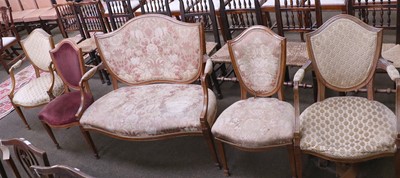 Lot 1247 - A Late Victorian Satinwood Five Piece Salon...