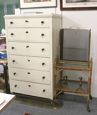 Lot 1331 - A Six Height White Painted Chest of Drawers,...