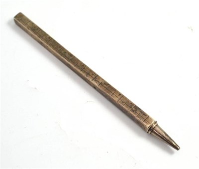 Lot 14 - A silver propelling pencil by Asprey & Co, modelled as a ruler