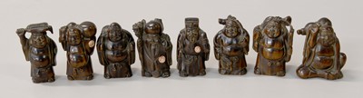 Lot 132 - Eight Various Chinese Carved Fruitwood...