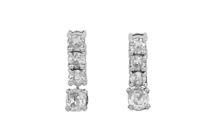 Lot 2270 - A Pair of 18 Carat White Gold Diamond Drop...