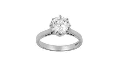 Lot 2254 - An 18 Carat White Gold Diamond Solitaire Ring...