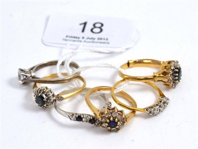 Lot 18 - Six dress rings