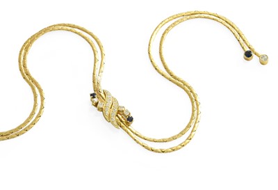 Lot 148 - An 18 Carat Gold Sapphire and Diamond Necklace,...