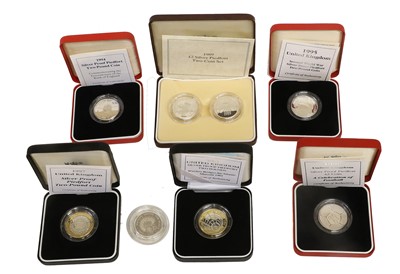 Lot 366 - 8x UK Silver Proof Piedfort Two Pound Coins,...