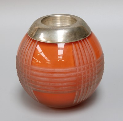 Lot 225 - A Silver Mounted Orange Coloured Cut Glass...