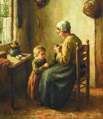 Lot 596 - Cornelis Bouter (1888-1966) Dutch Mother's...