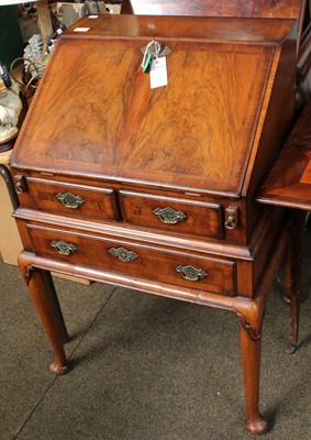 Lot 1261 - A Queen Anne Style Ladies Walnut Bureau, 65cm...