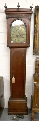 Lot 1373 - An Oak Eight Day Longcase Clock, 13" arch...