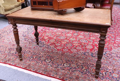 Lot 1398 - A Victorian Oak Table, the moulded rectangular...