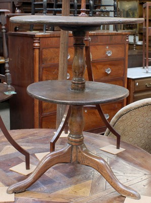 Lot 1226 - An 18th Century Oak Circular Topped Two Tier...