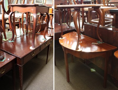 Lot 1295 - A George III Mahogany Two Drawer Side Table,...