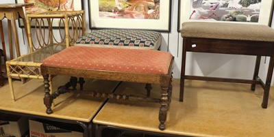 Lot 1326 - A 19th Century Mahogany Framed Foot Stool, an...