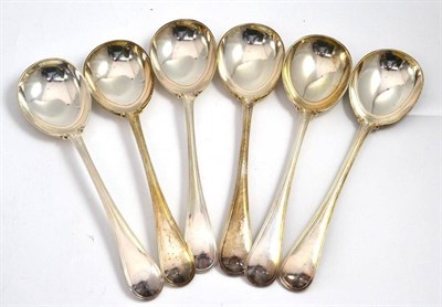 Lot 35 - A set of six silver hallmarked soup spoons