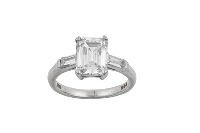 Lot 2261 - A Platinum Diamond Ring the emerald-cut...