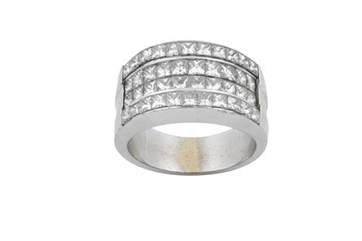 Lot 2252 - A Diamond Half Hoop Ring comprising of four...