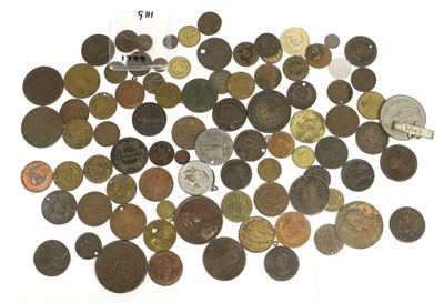 Lot 434 - Assorted Tokens, Jetons and Medals; approx. 85...