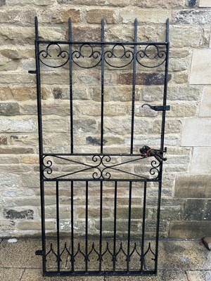 Lot 1276 - A Black Painted Metal Garden Gate, 63cm by 174cm