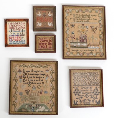 Lot 1017 - A Collection of Five Miniature Samplers by...