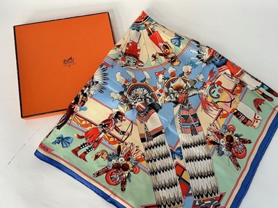 Lot 1053 - Hermès Silk Scarf Kachina Designed by Kermit...