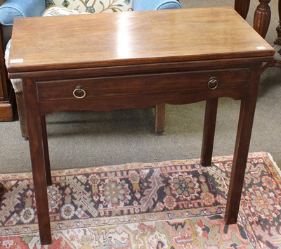 Lot 1242 - An 18th Century Mahogany Fold Over Tea Table,...