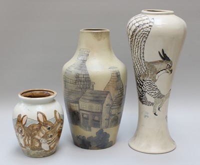 Lot 238 - Three Barslem Pottery Stoneware Vases, one...