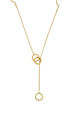 Lot 2241 - An 18 Carat Gold Lariat Necklace, by Tiffany &...