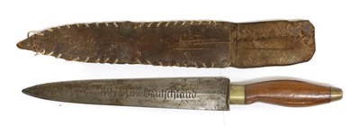 Lot 305 - A Second World War German Fighting Knife, the...