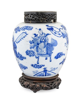 Lot 595 - A Chinese Porcelain Jar, in Kangxi style, of...